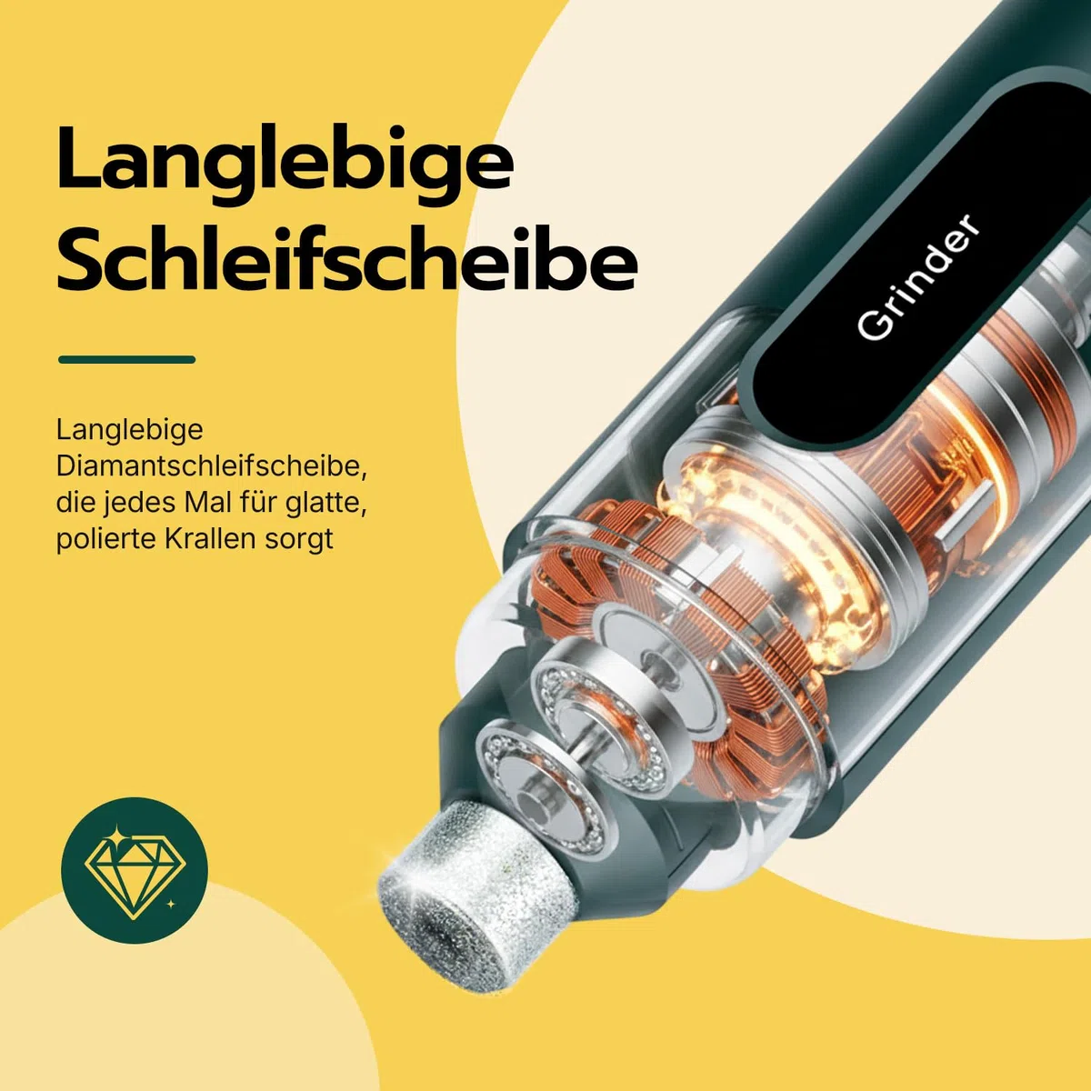 Krallenschleifer für Hunde – LED Beleuchtung, 5 Stufen, 45 dB leiser Motor – für kleine, mittelgroße & große Hunde und Katzen