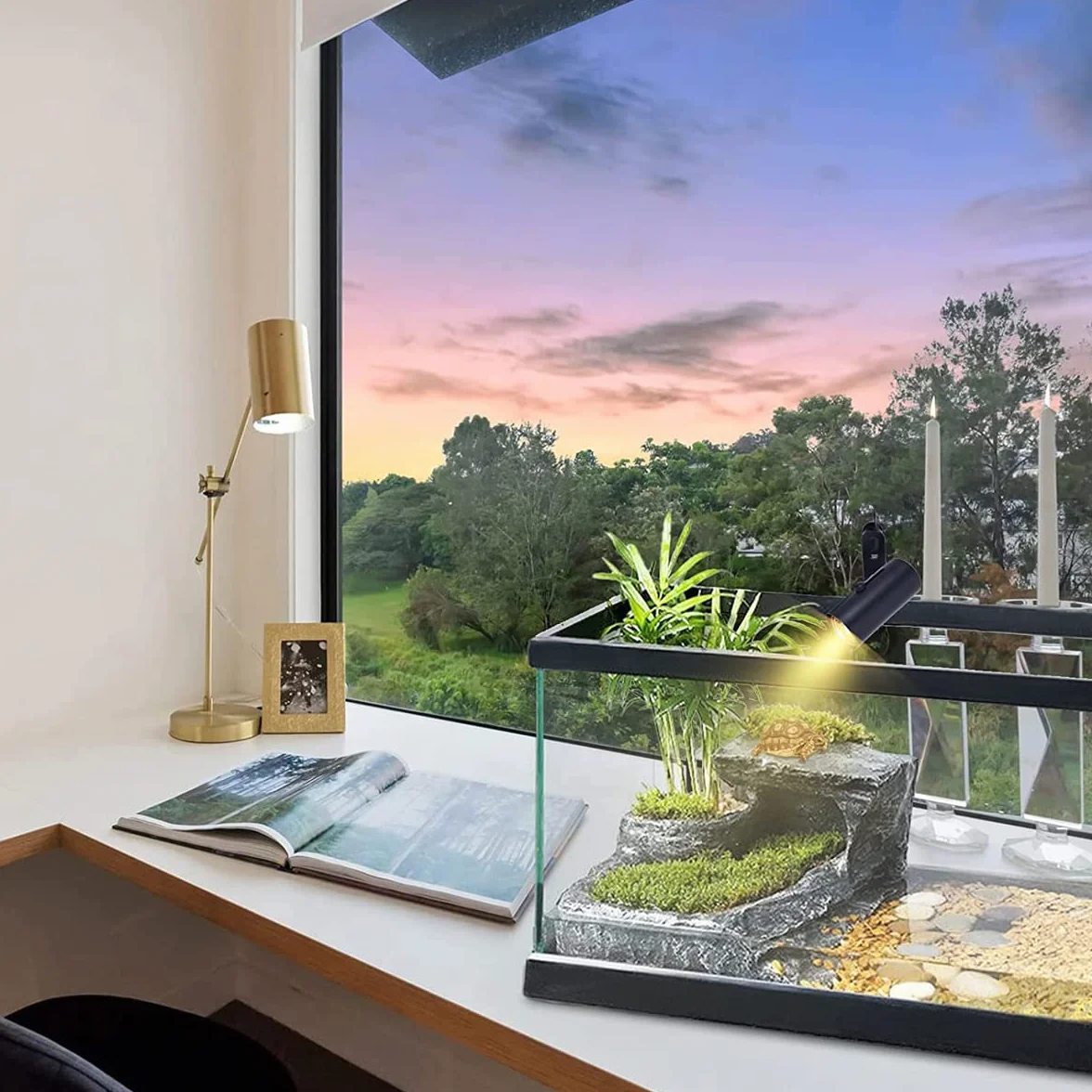 UVB-Lampen für Reptilien 5.0 Turtle Glühbirne für Wasserschildkröten Tropical Terrarium Lamps Energiesparende Kalziumergänzung für tropische Regenwald-Amphibien-Schlangenechse (UVB5.0 26W)