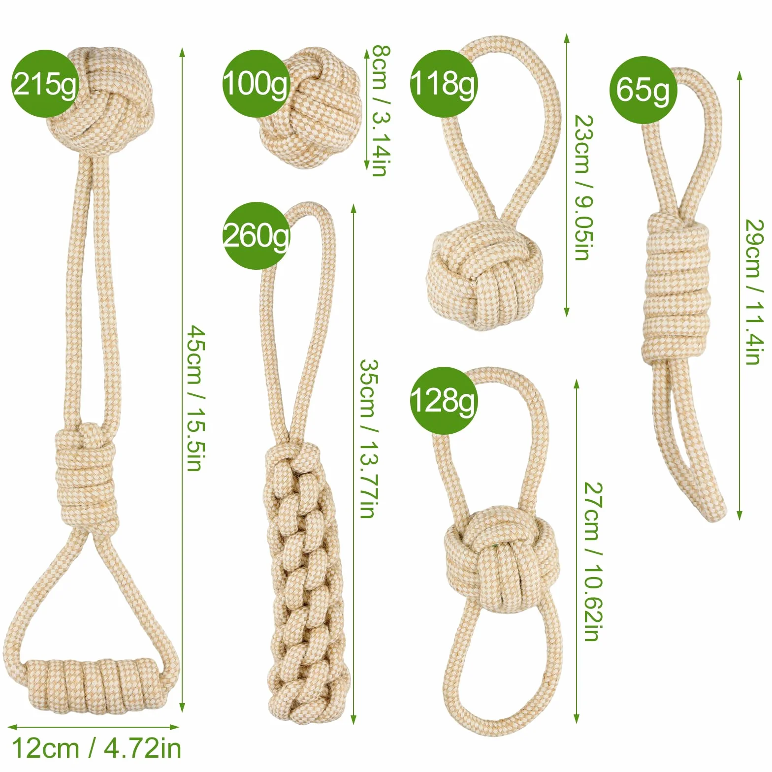 Hundespielzeug Set, 6 Stück Hunde Kauspielzeug Seil, Hundeseile Spielzeug aus Baumwolle & Hanf, Interaktives Kauspielzeug, Hundespielzeug Seil für Welpen, Kleine, Mittelgroße Hunde