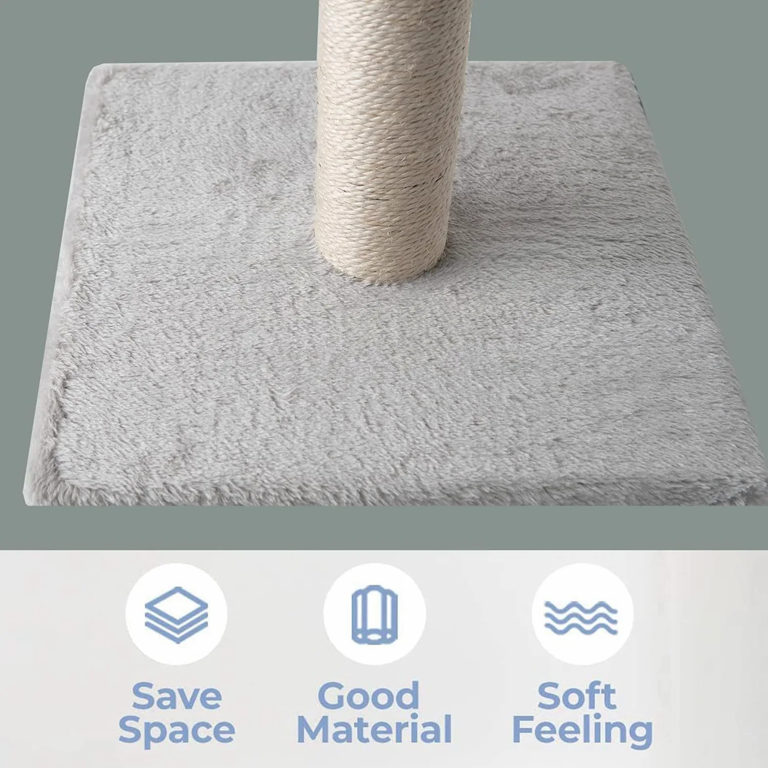 Kratzsäule für Katzen,Kratzbaum für Katzen 80cm Kratzsäule XXL Natural Sisal Seil Pole mit hängendem Ball, weicher Plüsch,Scratching Post