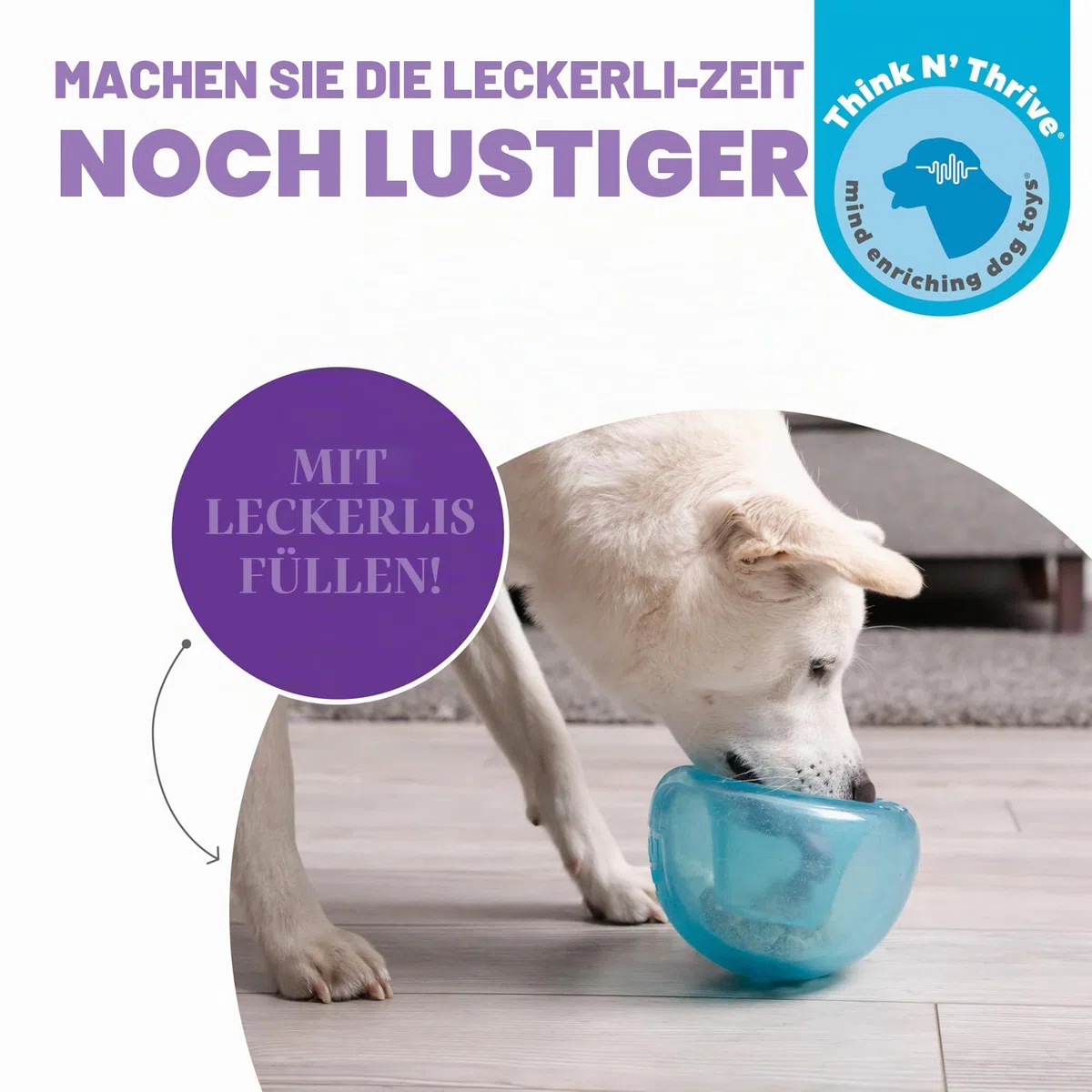 Planet Dog Orbee-Tuff Snoop - Interaktives Spielzeug für Hunde - Snackball - Blau - Groß