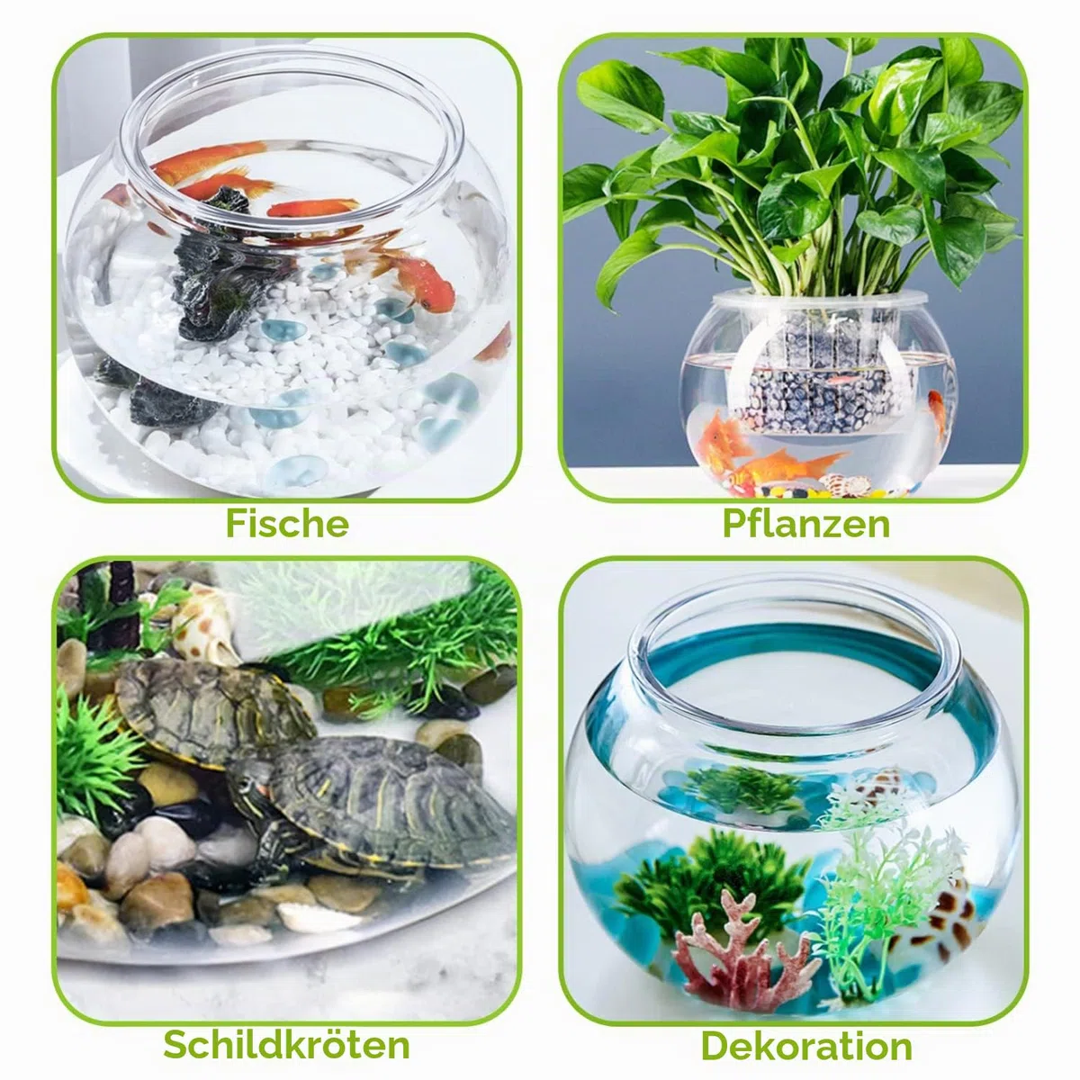 Nobleza - Goldfischglas Bruchsicherer Kunststoff Fischschale, ideal für Blumen oder als Fischglas, 17.5 cm