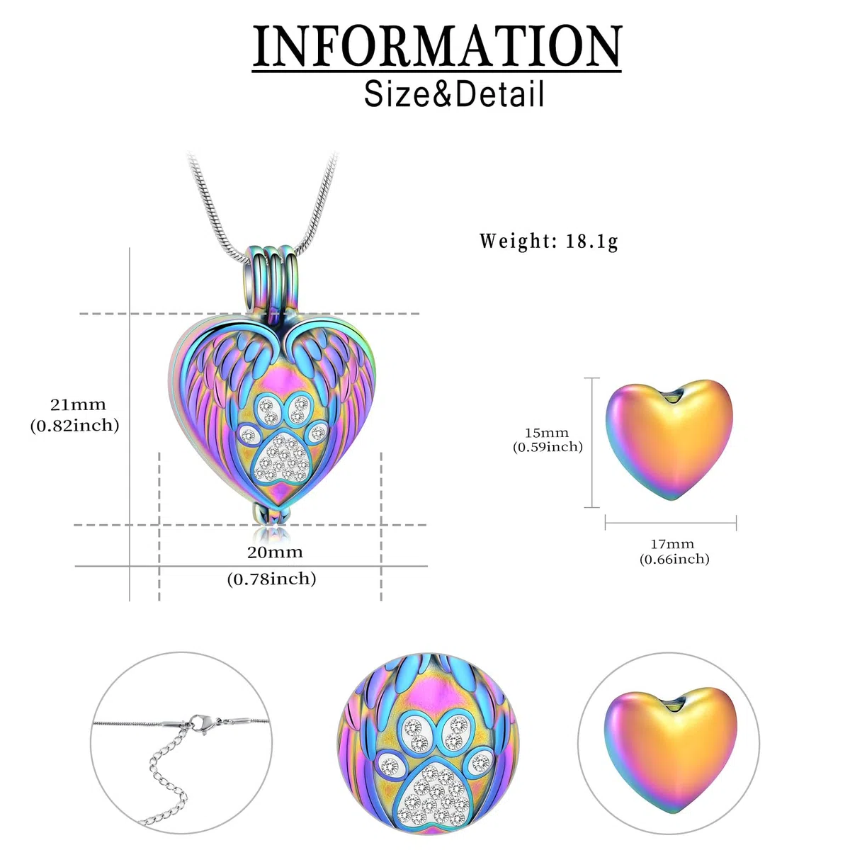 Urne Halskette für Asche Haustier Einäscherung Schmuck für Hund Katze Pfote Print Memorial Locket Herz Keepsake Urne Loving Memory Schmuck