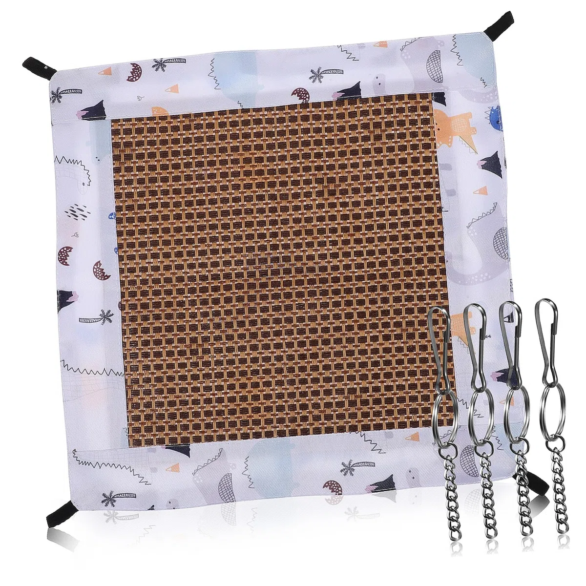 Toyvian Hängematte Für Kleintiere Mit Dinosaurier Motiv 34 x 33cm Atmungsaktives Hängebett Für Hamster Und Ratten Sommerliche Kühlung Für Haustierkäfig