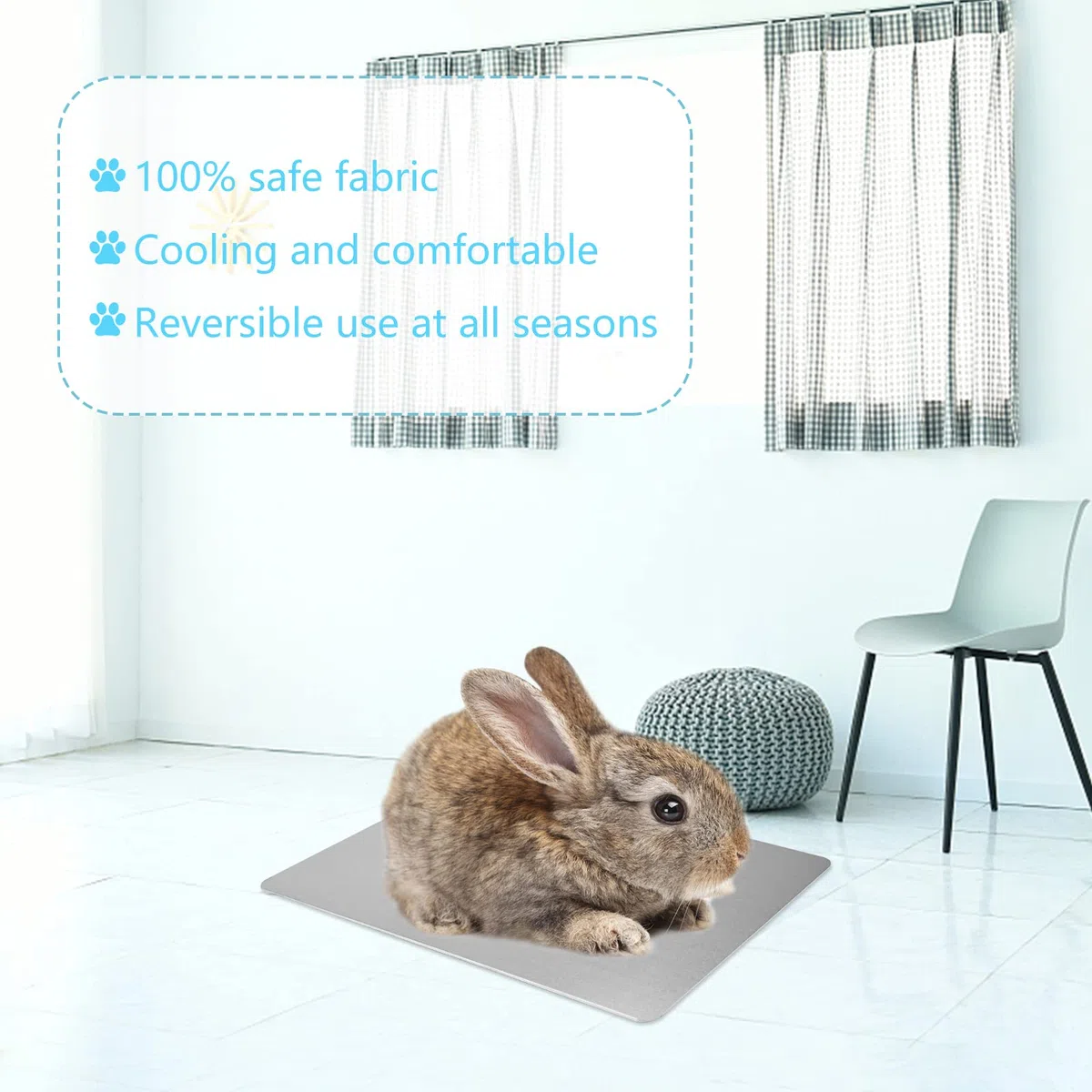 Hileyu Kühlmatte für Kleintiere Kaninchen Meerschweinchen Hamster Kühlkissen Schlafbetten für Kleintier Welpe Katze Hase (30 * 20cm/11.8 * 7.8in)