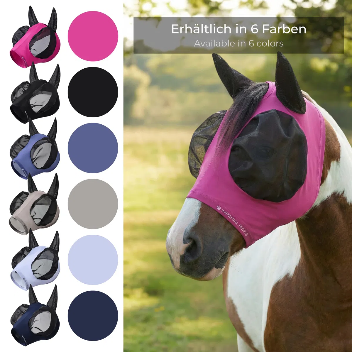 Imperial Riding Fliegenmaske „Trail Ride Basic“ elastischer Insektenschutz, Taupe, Cob