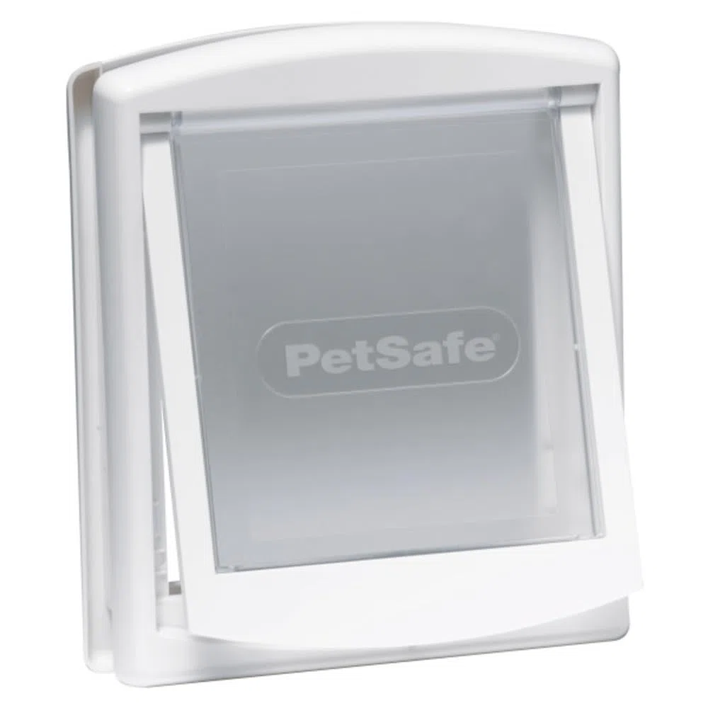 PetSafe Original 2-Way - Haustiertür mit beidseitiger Öffnung - Manuelle Verriegelung, robuster Rahmen, Klein, Weiß
