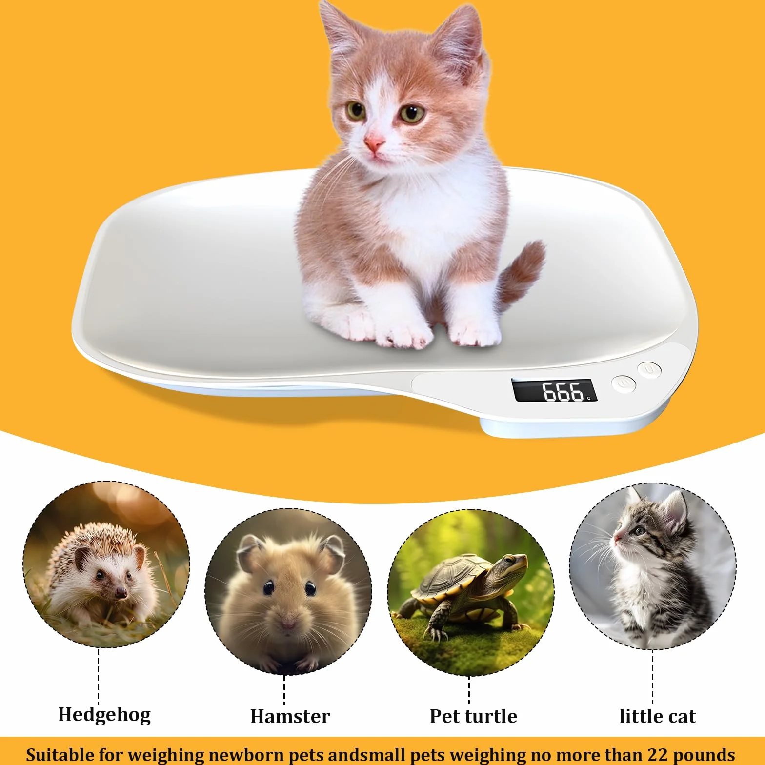 Tierwaage für Kleine Tiere, Hundewaage 15Kg (±1gram), LCD Digitale Katzenwaage mit 4 Wiegemodi (kg/oz/lb/ml), Kleine Digitalwaage Haustierwaage für Katzen,Haustiere, Küche (36 x 26cm) (15KG)