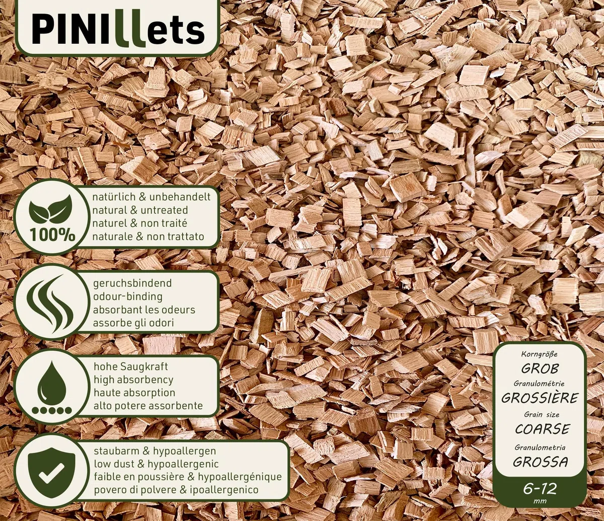 PINI Buchenhack 300 kg staubfreie hygienische Einstreu grob