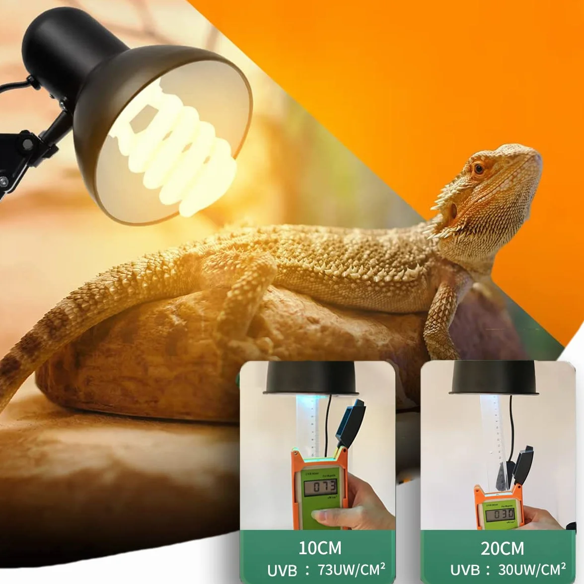 UVB-Lampen für Reptilien 5.0 Turtle Glühbirne für Wasserschildkröten Tropical Terrarium Lamps Energiesparende Kalziumergänzung für tropische Regenwald-Amphibien-Schlangenechse (UVB5.0 26W)