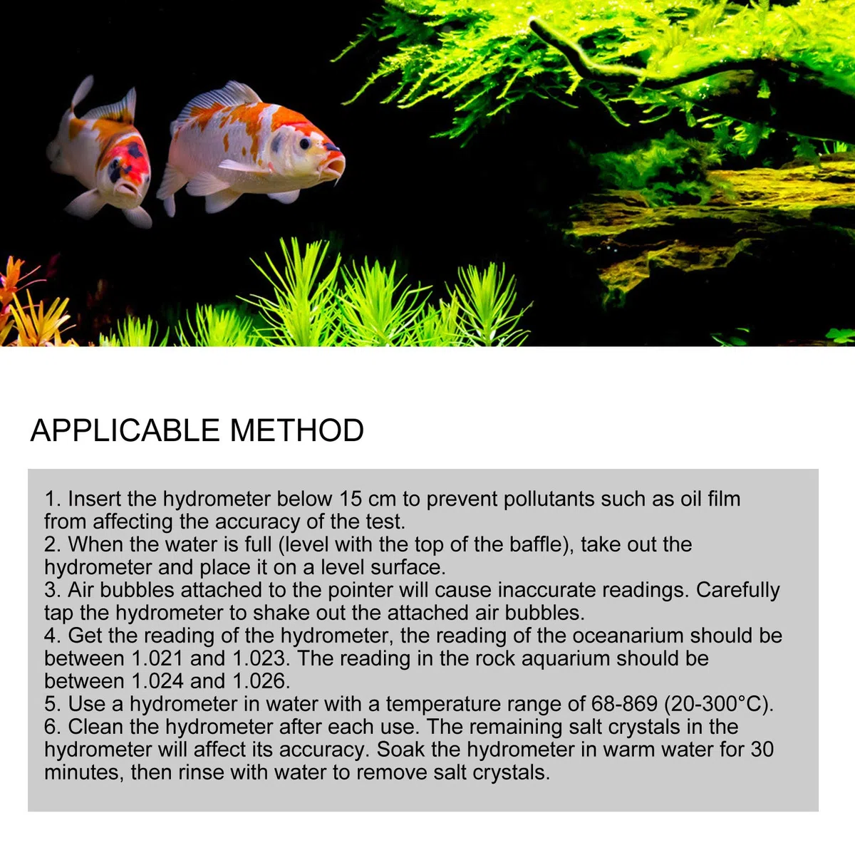 Pssopp Salzwasser-Hydrometer Genaues Meereshydrometer Aquarium Marine Salinity Meter Zur Nachahmung des Meerwasser-Salzgehaltstests(HD-T-H018)