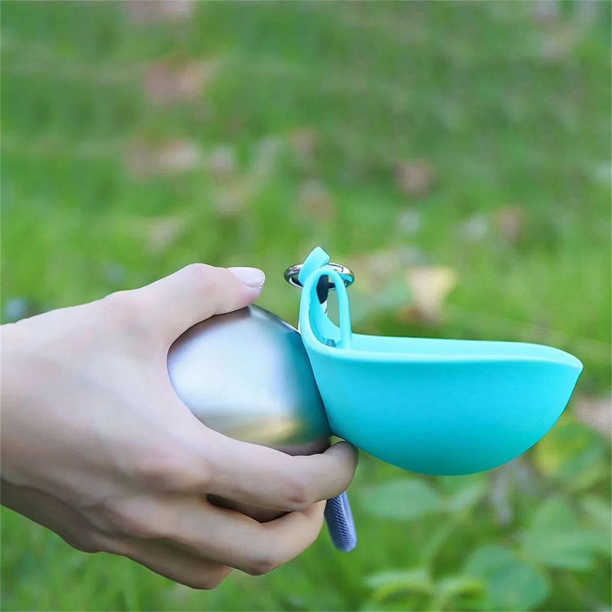 Tragbare Trinkflasche Hunde 285ml, 2 in 1 Haustier Wasserflasche, Hundetrinkflasche Edelstahl Faltbar, Auslaufsichere Edelstahl Wasserflasche Für Hunde, Für Spaziergänge, Wanderungen & Reisen (A)