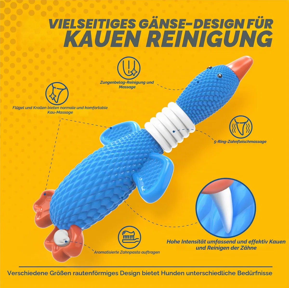 Vitscan verbesserte Nylon-Gänsehundespielzeuge für Aggressive Kauer, robuste Hundespielzeuge für große Hunde mittlerer Rasse, robuste Hundekauspielzeuge zum Zahnen。