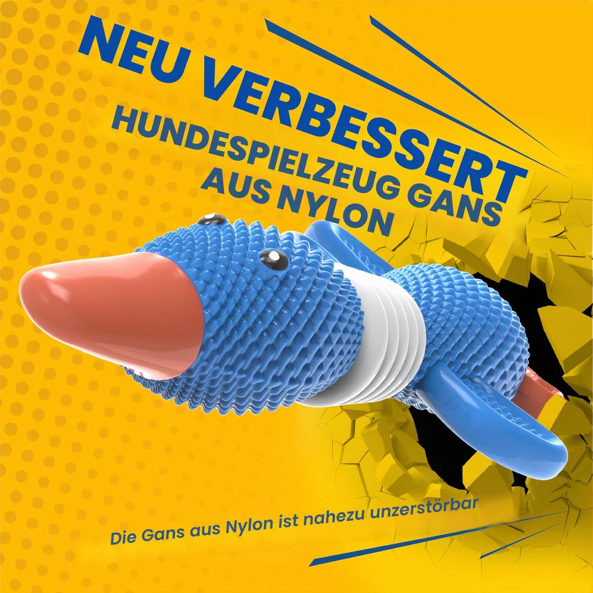 Vitscan verbesserte Nylon-Gänsehundespielzeuge für Aggressive Kauer, robuste Hundespielzeuge für große Hunde mittlerer Rasse, robuste Hundekauspielzeuge zum Zahnen。