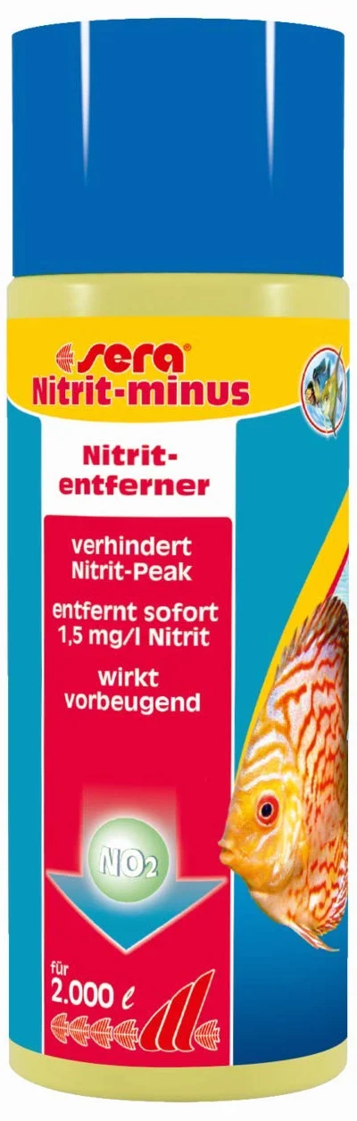 sera Nitrit-Minus 500 ml | Nitritentferner für Aquarium | Soforthilfe bei Nitritpeak | Nitrit bis 1,5 mg/l reduzieren | Sicher für Fische, Wirbellose & Pflanzen