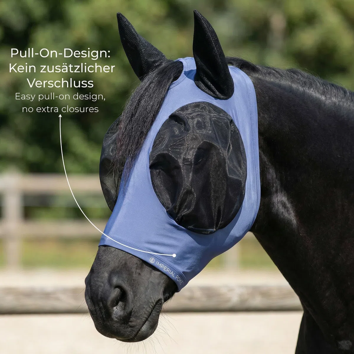 Imperial Riding Fliegenmaske „Trail Ride Basic“ elastischer Insektenschutz, Taupe, Cob