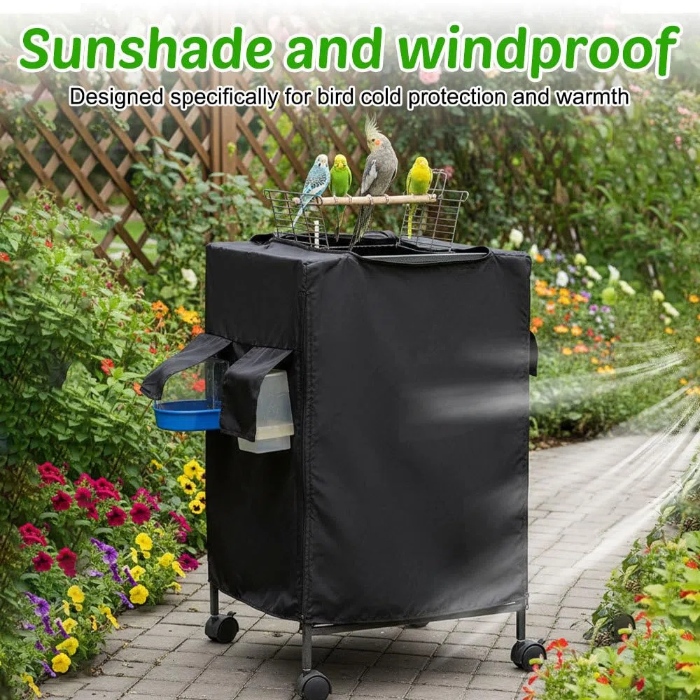 MiOYOOW Große Vogelkäfig Abdeckung, Winddichte Papageienkäfig Abdeckungen, Sonnenschutz und Atmungsaktive Blackout für Sittiche, Wellensittiche, Aras, Herbst- und Winterwärme zum Schlafen