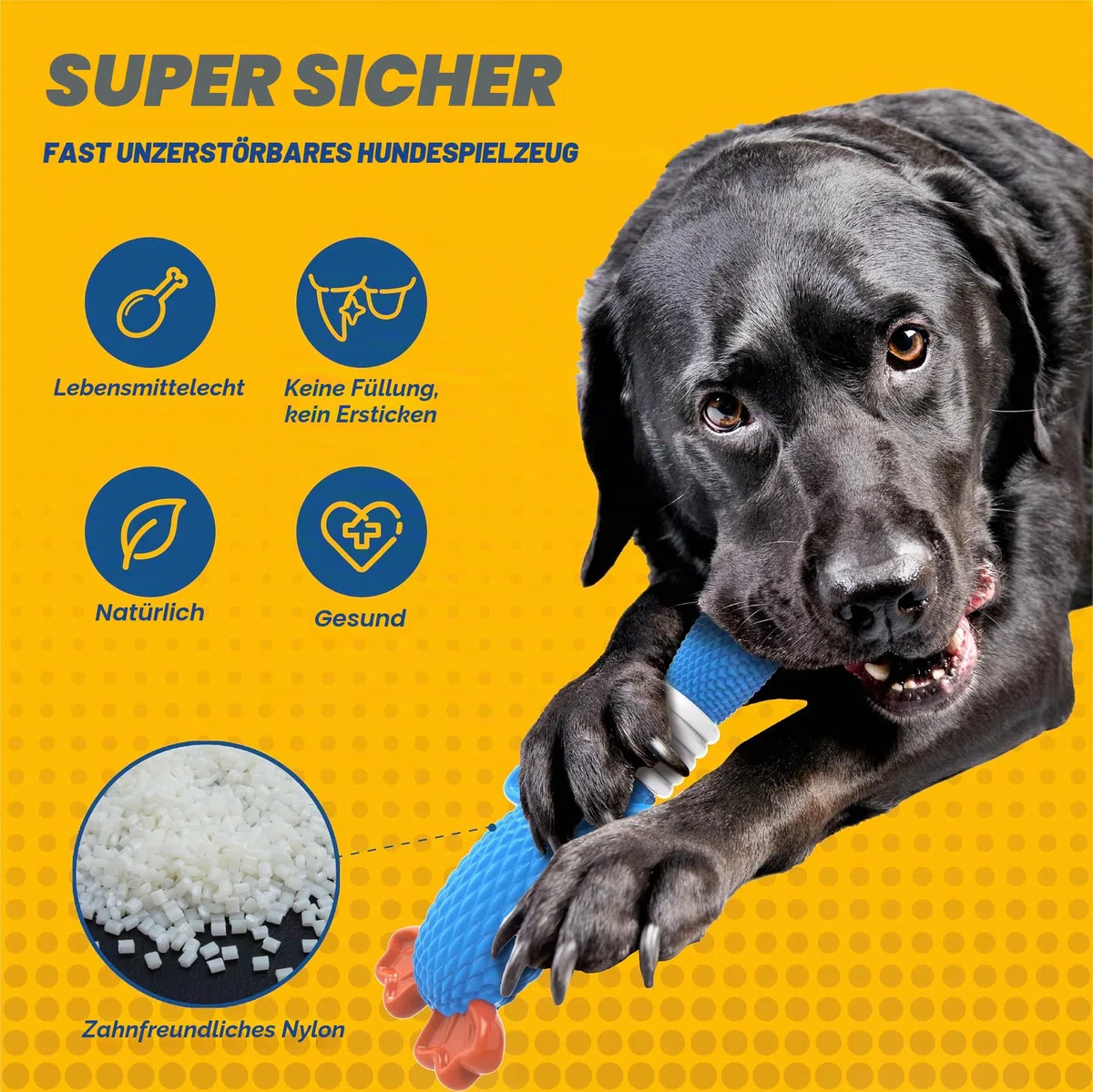 Vitscan verbesserte Nylon-Gänsehundespielzeuge für Aggressive Kauer, robuste Hundespielzeuge für große Hunde mittlerer Rasse, robuste Hundekauspielzeuge zum Zahnen。