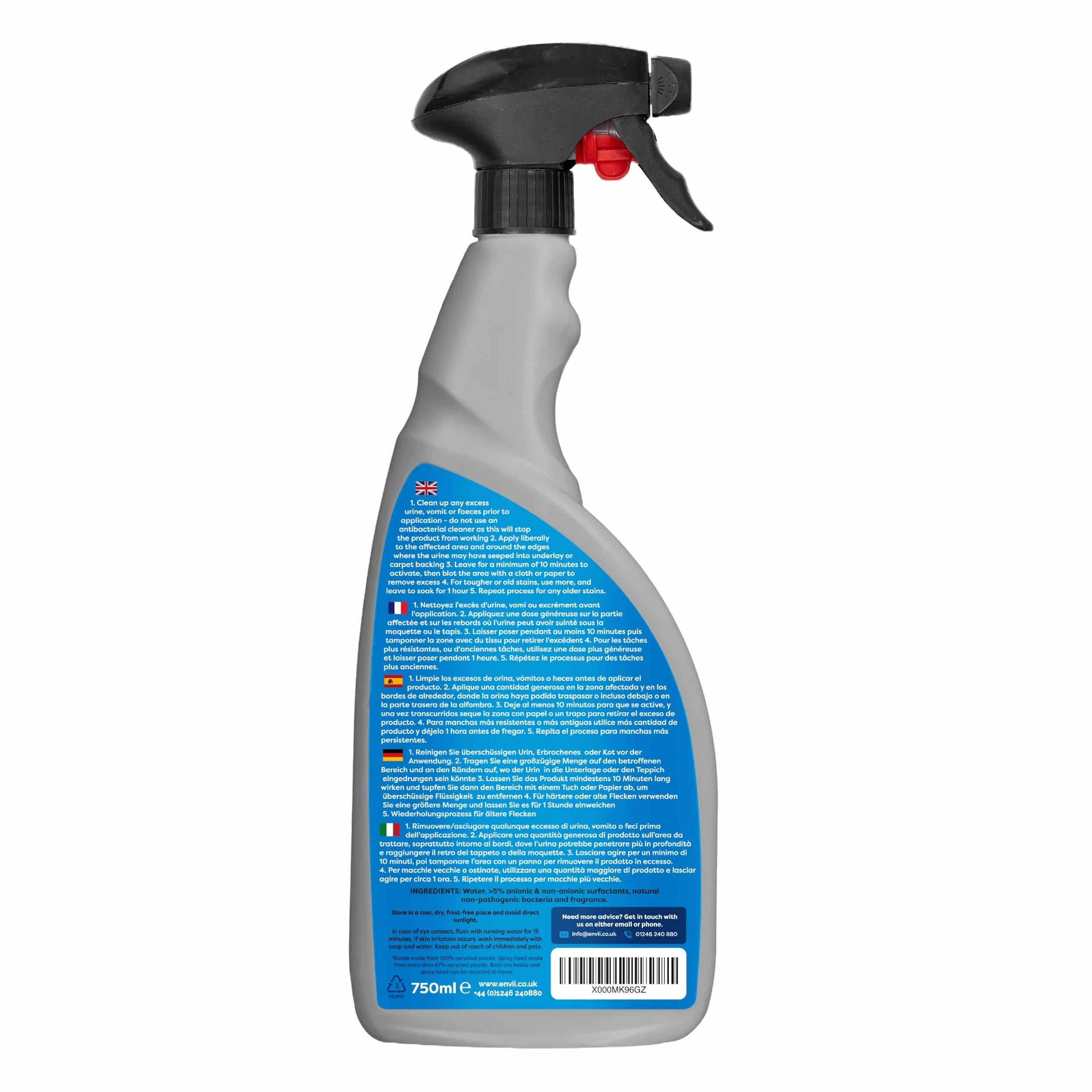 Envii Pet Fresh Enzymreiniger für Katzenurin und Hundeurin Geruchsentferner & Fleckenentferner Gegen Alle Gerüche, Reinigung auf Sofa, Sessel, Matratze, Auto, Porentief & Biologisch