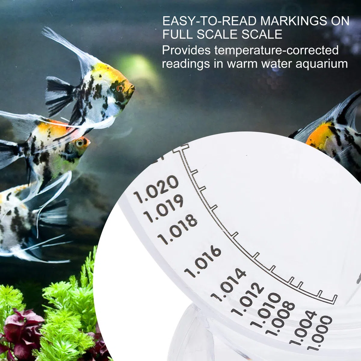 Pssopp Salzwasser-Hydrometer Genaues Meereshydrometer Aquarium Marine Salinity Meter Zur Nachahmung des Meerwasser-Salzgehaltstests(HD-T-H018)