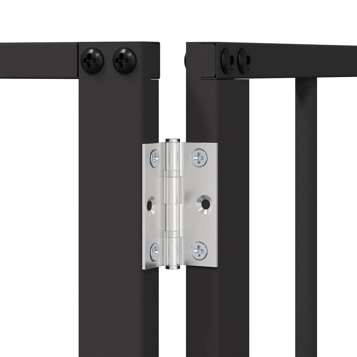 Hundetor 6 Stück Schwarz 100 x 100 cm aus verzinktem Stahl, faltbar und robust, ideal als sicherer Hundezwinger, Hundeauslauf oder Welpenauslauf für Garten, Terrasse und Innenbereich