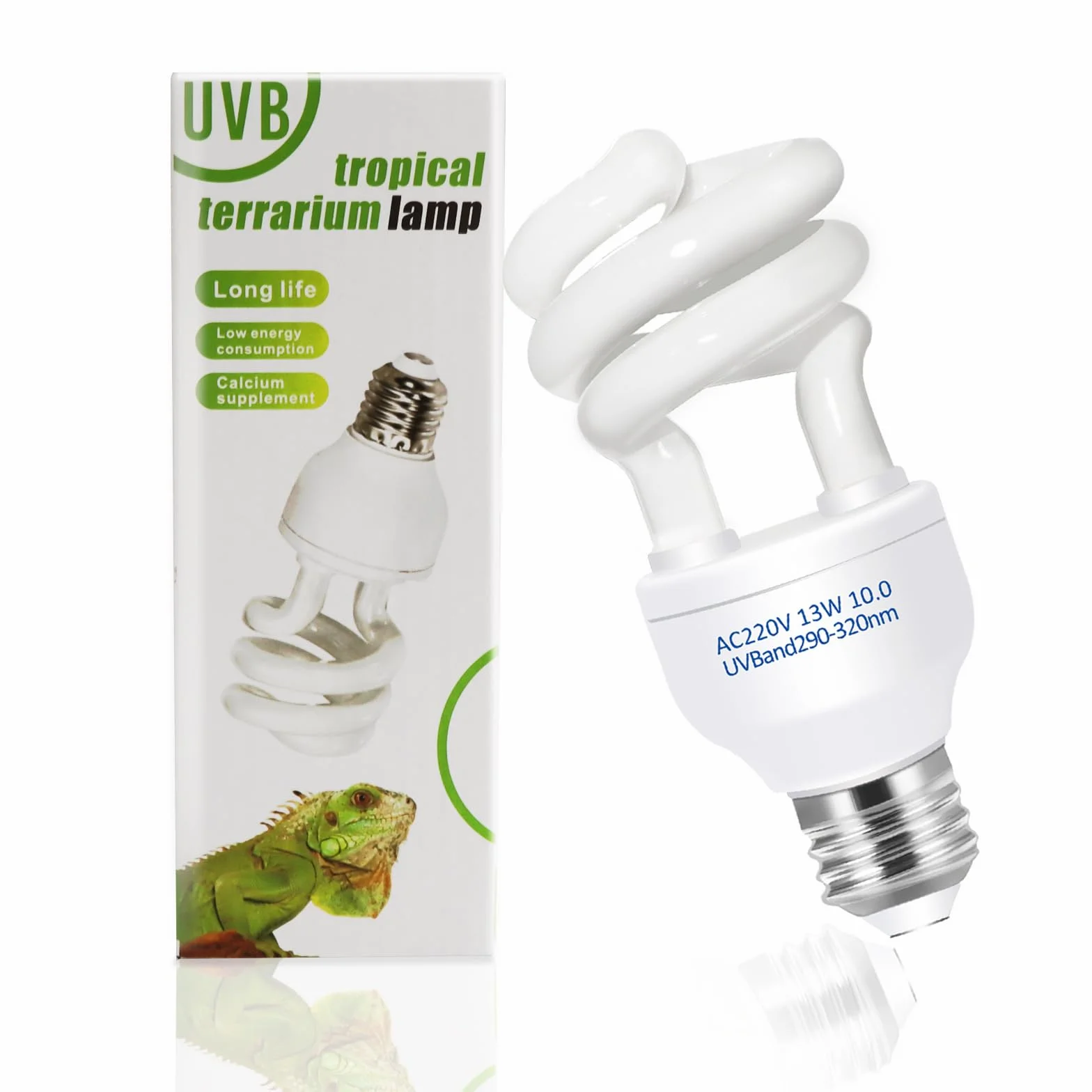 Caldarax Reptilien UVB Lampe Terrarium 10.0 26W, AC 220V E27 UVA UVB Schildkröte Lampe für Schildkröten, Echsen, Chamäleons, Schlangen