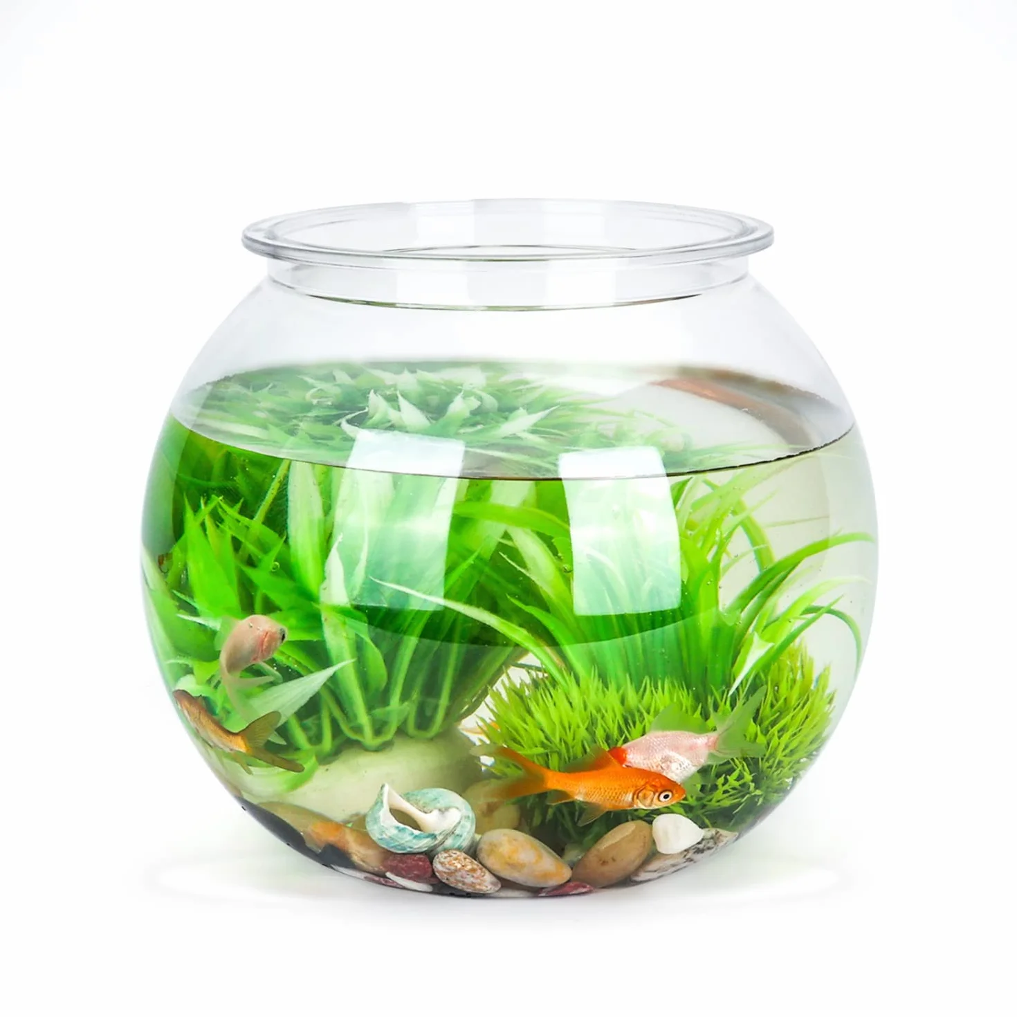 Nobleza - Goldfischglas Bruchsicherer Kunststoff Fischschale, ideal für Blumen oder als Fischglas, 17.5 cm