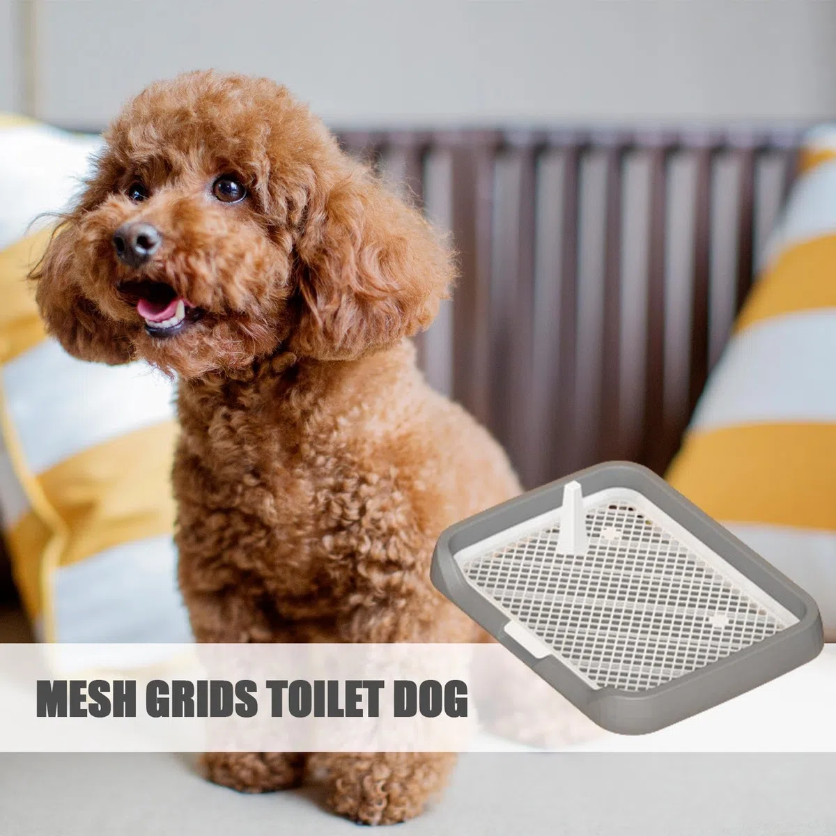 Netzgitter Toilette – Boxen Toilette Welpe Pee Indoor System Mesh Grids Flat Potty Tray Pee Pad für Hunde | Wiederverwendbare abnehmbare Säule Töpfchen Zubehör, Urinierhalter für Zuhause Pet