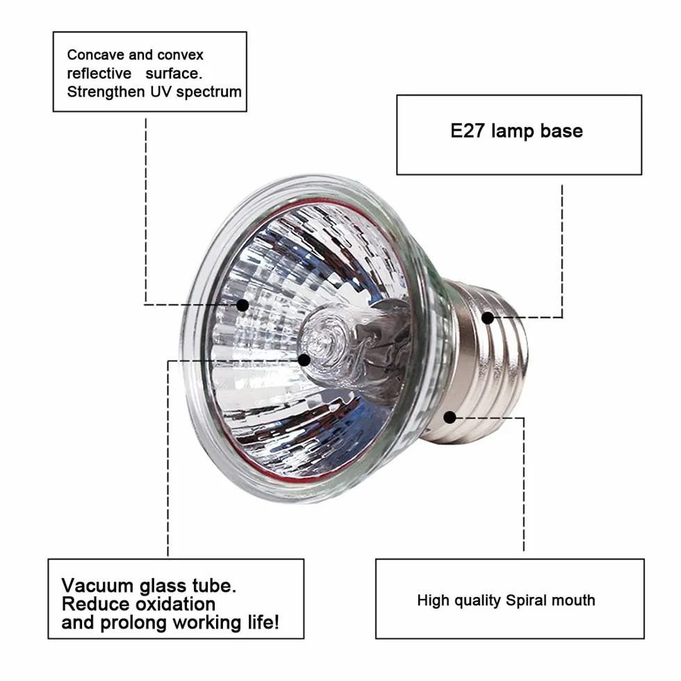 NEWFUN Schildkröte Wärmelampe,6PC E27 25W Dimmbar 220V UVA + UVB Vollspektrum-Sonnenlampe Heizung Glühbirne Sonnenbad Reptil Lampe für Lizards, Aquarienreptilien, Schildkröten, Amphibien usw