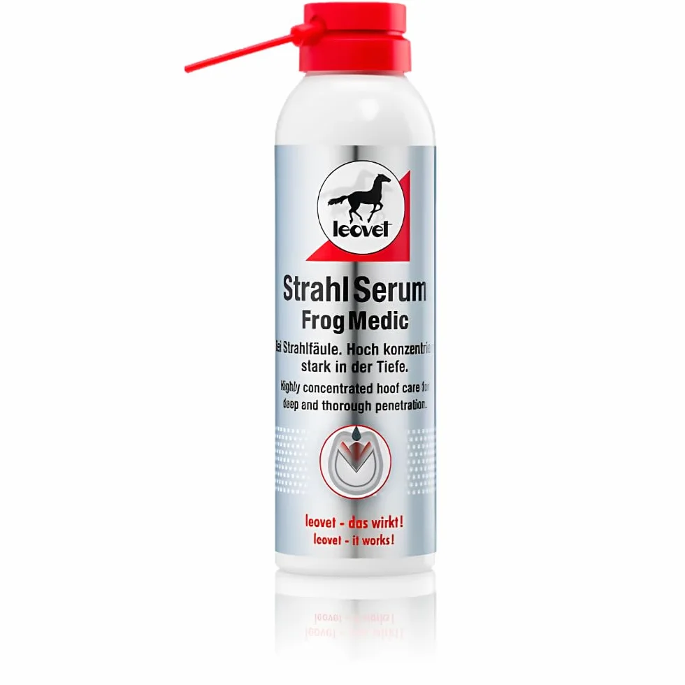 Leovet Strahlserum Frog Medic für Pferde | 200 ml | Spezielle Hufpflege bei Strahlfäule | Unterstützung des Erhalts von elastischem Horn | ADMR konform, keine Karenzzeit