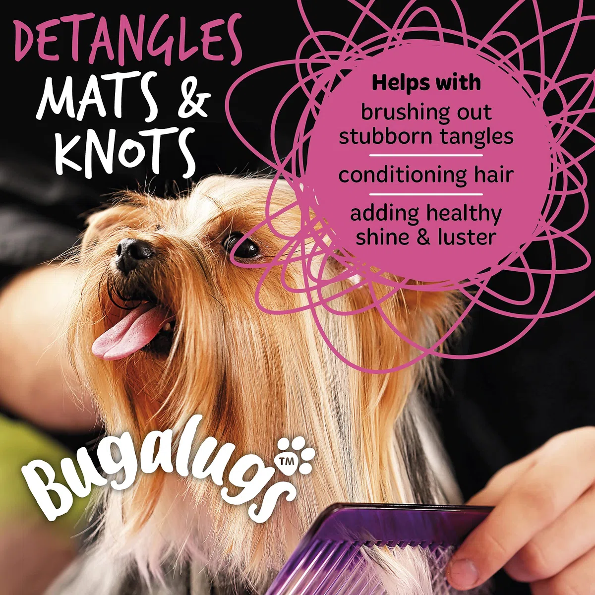 Bugalugs - Entwirrungsspray für Hunde – 200 ml – Aroma Baby Fresh – erleichtert das Bürsten und Macht das Fell weich, ohne Ausspülen, Alkohol und Parabene, ideal für den täglichen Gebrauch oder nach