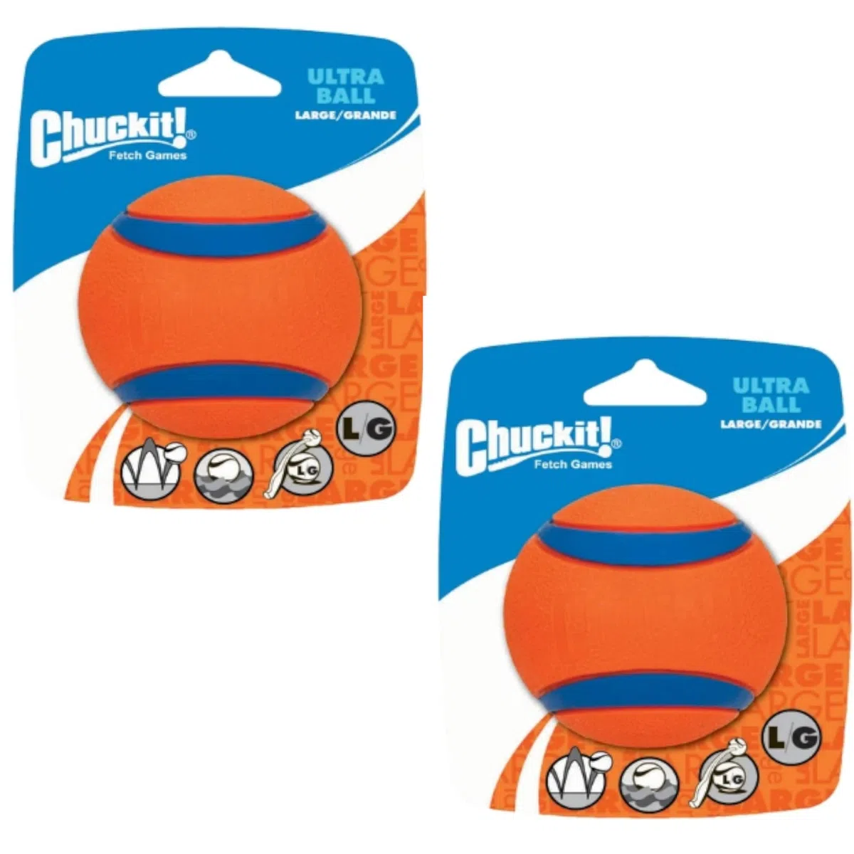 Chuckit! Ultra Ball - Spielzeug für Hunde - Doppelpack - 2 x Gr. L 7 cm 1 Pack