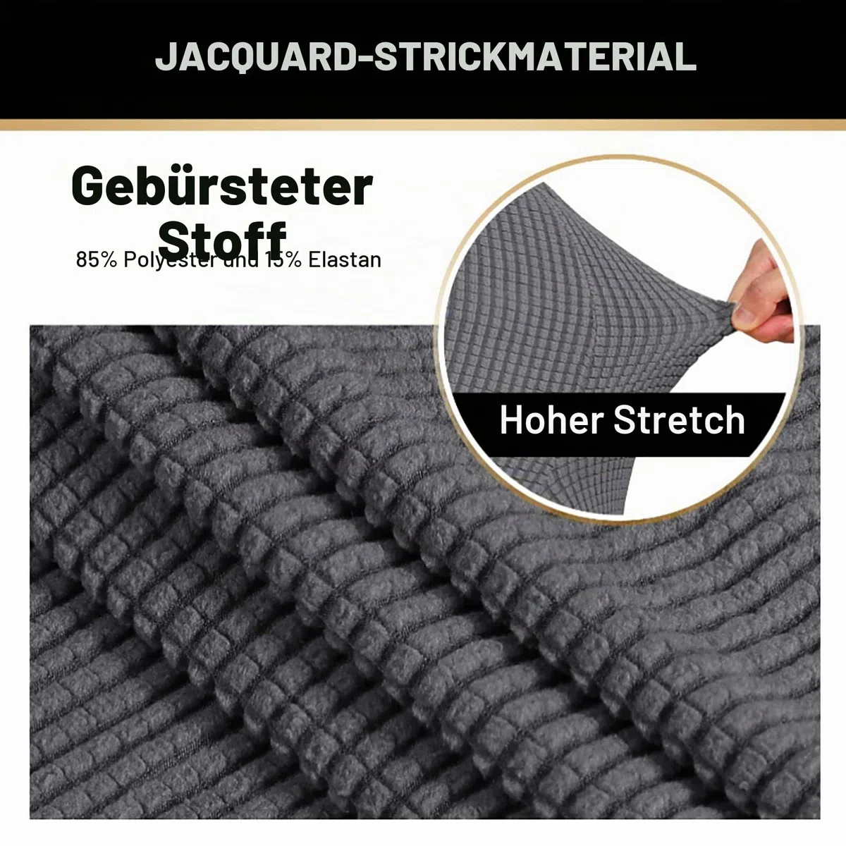 Quadratischer Ottomanen-Bezug, dehnbar, dick, weicher Jacquard-Stoff, Fußhocker-Schutzbezüge, Abnehmbarer Rutschfester Möbelschutz, Aufbewahrung, Fußhocker, (Größe)