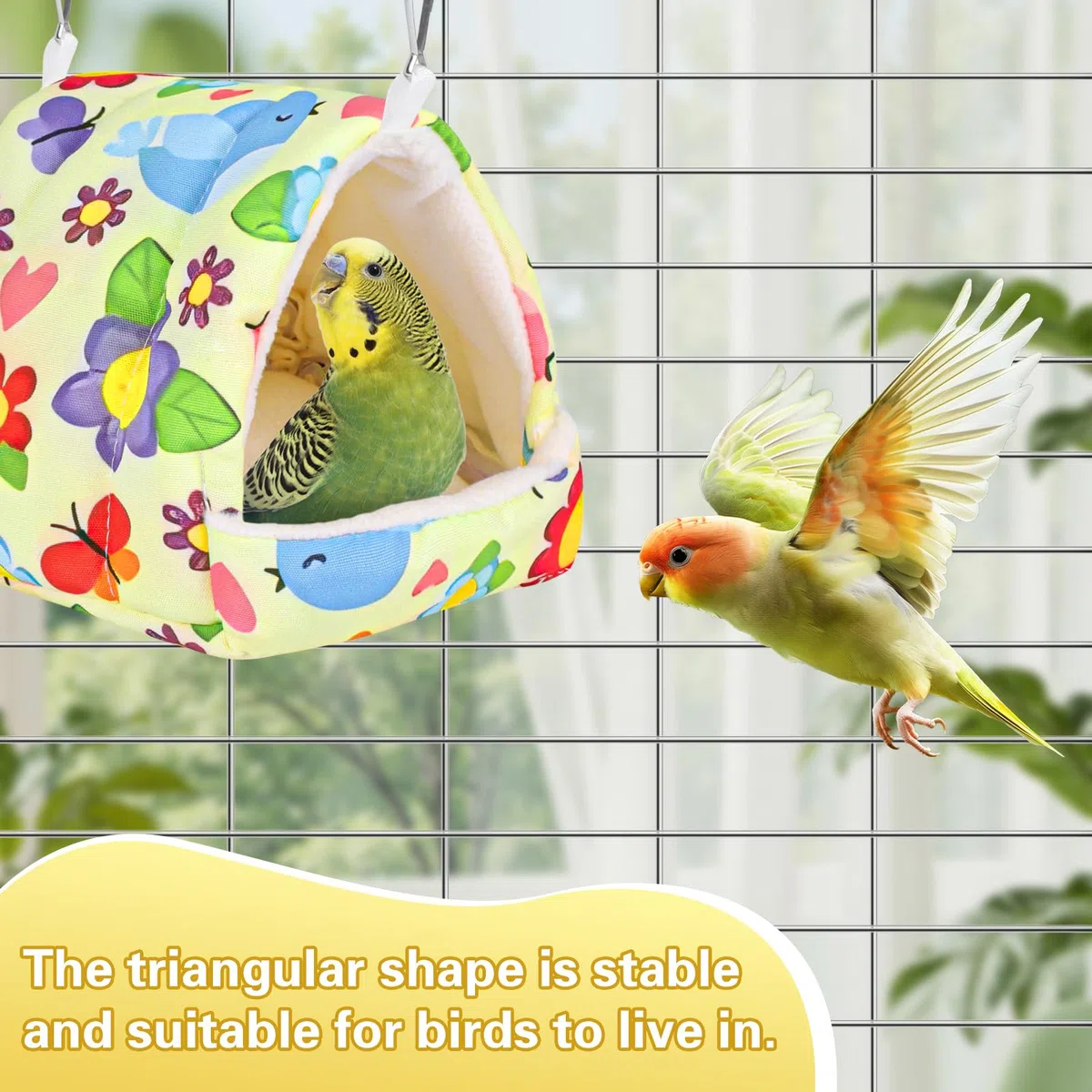 Vogelbett für Käfig, warmes Winternest, Hängematte mit Aufhängehaken, Käfigzubehör für kleine Vögel, Sittiche, Nymphensittiche, Liebesvögel, Nymphensittiche, Sittiche, Hamster