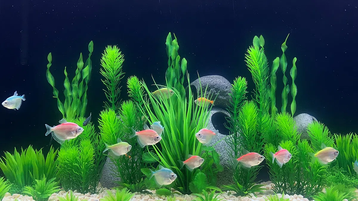 18 STÜCKE künstliche Aquarium alle grünen Pflanzen Set, künstliche Kunststoffpflanzen gefälschte Wasserpflanzen künstliche Fisch Tank Pflanzen für Aquarium Dekorationen