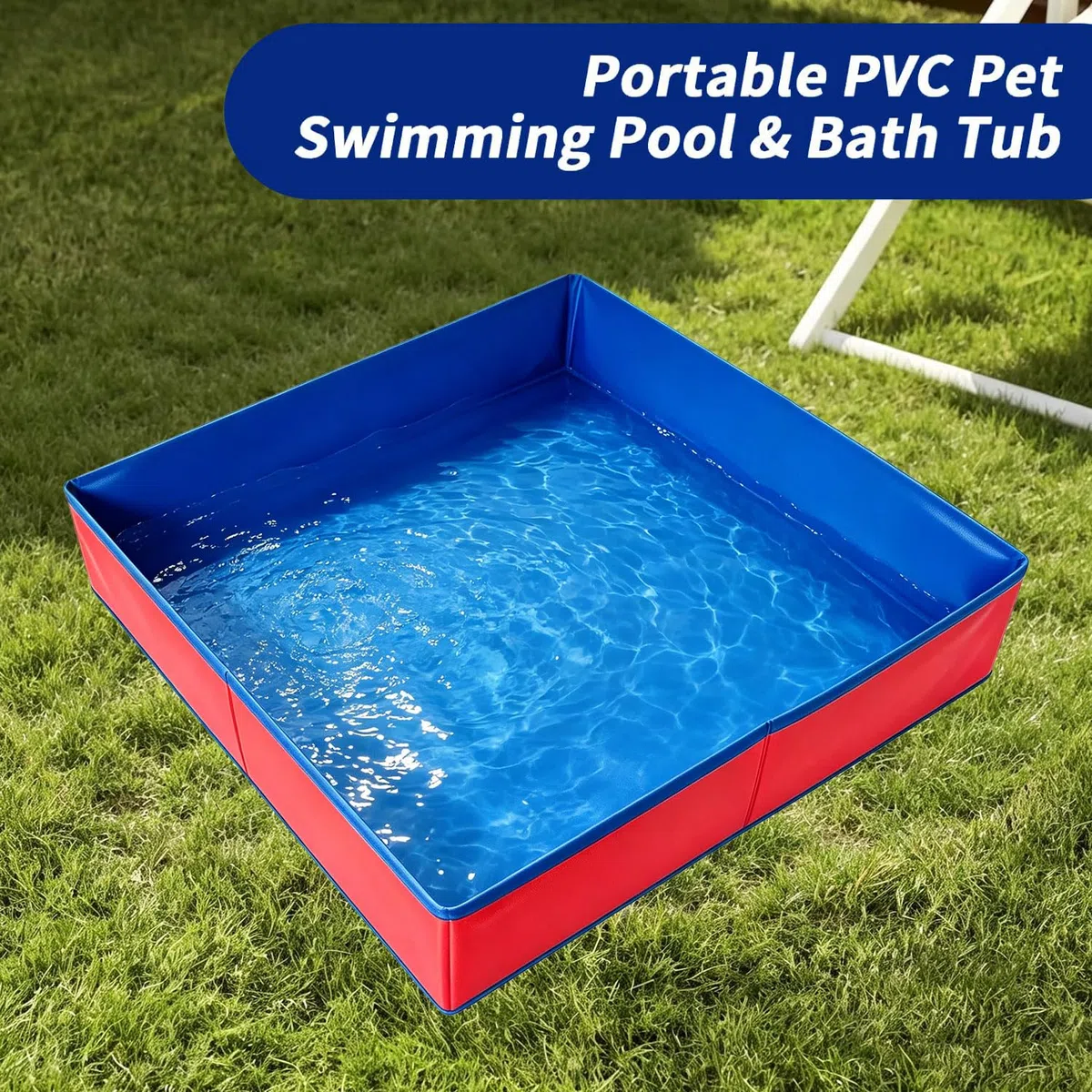 Hundepool Faltbar aus Kratzfestem,50x50x10cm Hundeplanschbecken,Schwimmbecken Für Hunde,Hundepool Schwimmbad,Faltbarer Pool Schwimmbecken für Welpe,Katze,Kleine Tiere