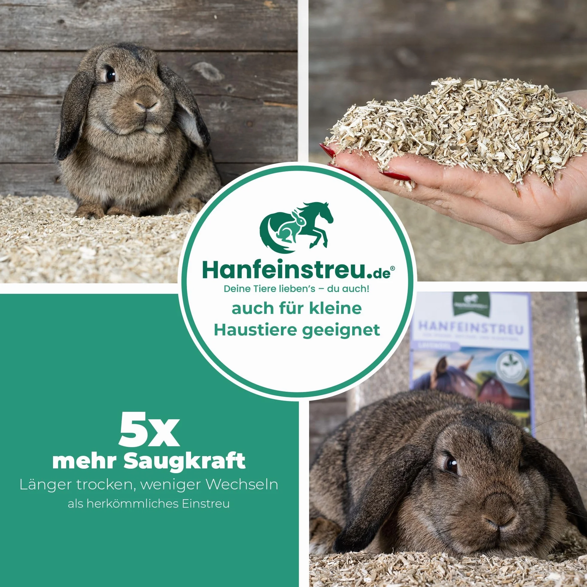 Hanfeinstreu mit Lavendel für Kleintiere, Hühner und Pferde, 30 Liter, 100% Naturprodukt, Extrem Saugfähig, Staubarm, Geruchsbindend, Nachhaltig und Langlebig
