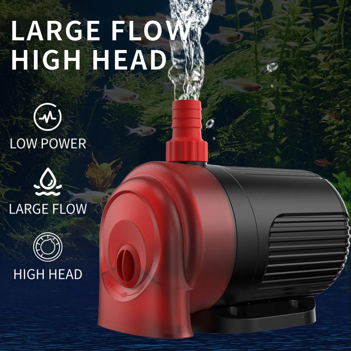 Tauchpumpe, Extrem Leise Pumpe, Tragbare Versorgungspumpe mit Wasserdurchfluss Einstellunterstützung, für Schwimmbad, Gartenteich, Kellerfensterbrunnen(EU)
