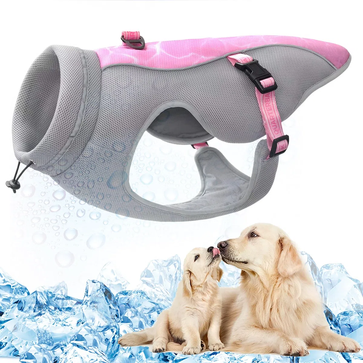 Kleiner Hund Kühlweste Geschirr Reflektierende Hunde Cooler Jacke Mit D-Ring Und Verstellbaren Trägern, Kühl Und Bequem Hundemantel, Sicherheit Sonnengeschützt Und Verdunstungs-Sumpf-Technologie, S