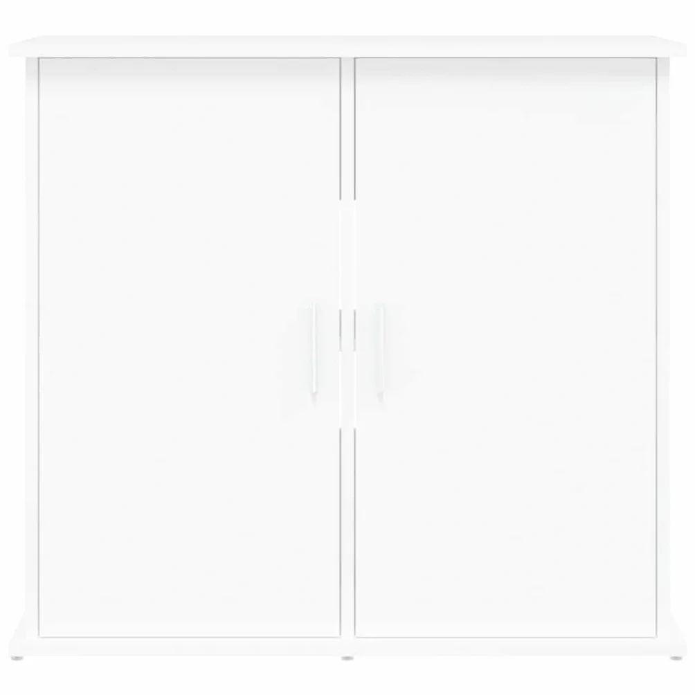 Aquariumständer Weiß 81x36x73 cm Holzwerkstoff mit 4 Türen, Aquariumschrank für Fischfutter und Zubehör, stabiles Aquariumregal