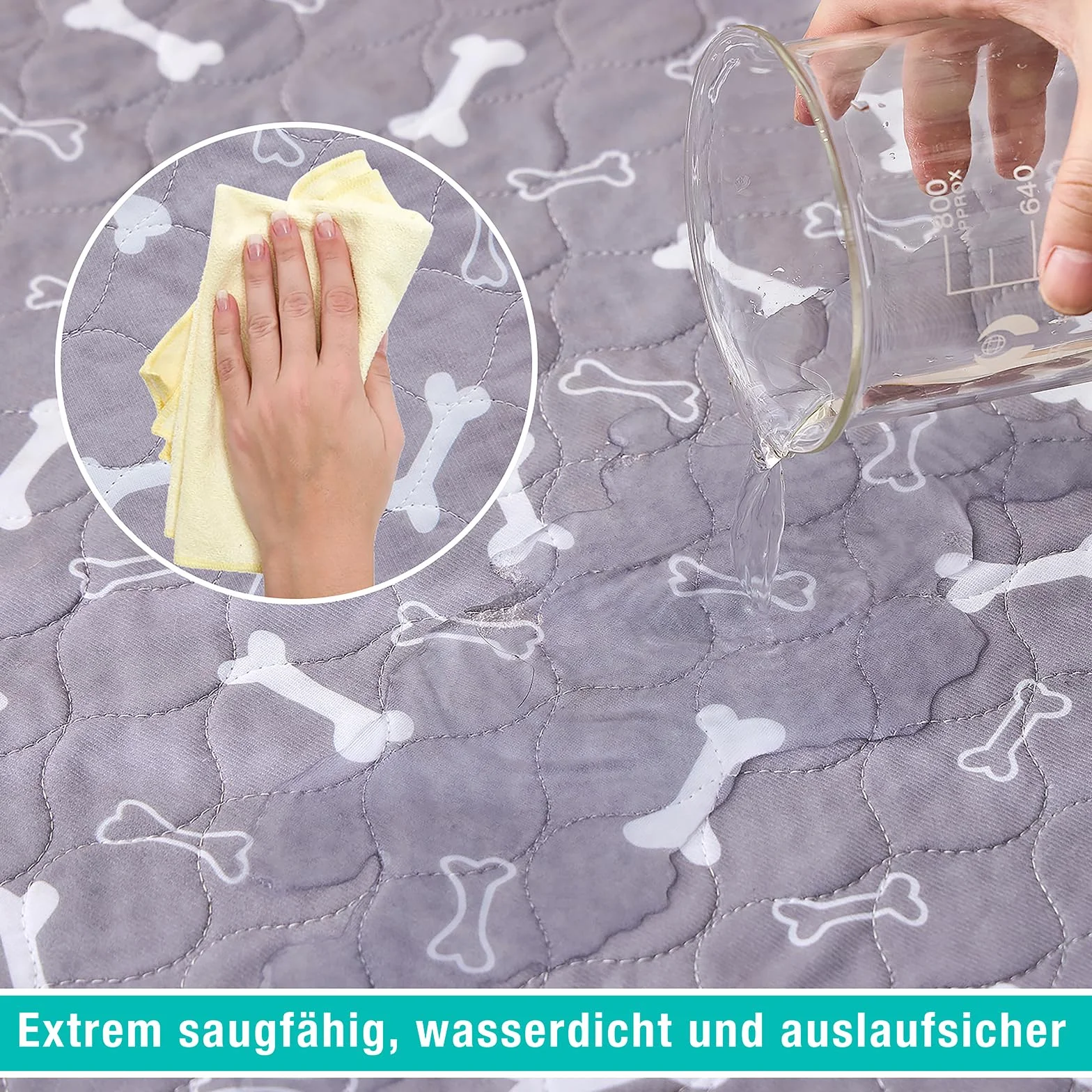 Inkontinenzunterlage für Haustiere 2er Set 80x90 cm – Waschbare, saugstarke, Oeko-Tex zertifizierte Trainingspads und Wiederverwendbare Urinunterlagen für Hunde, Katzen und Meerschweinchen