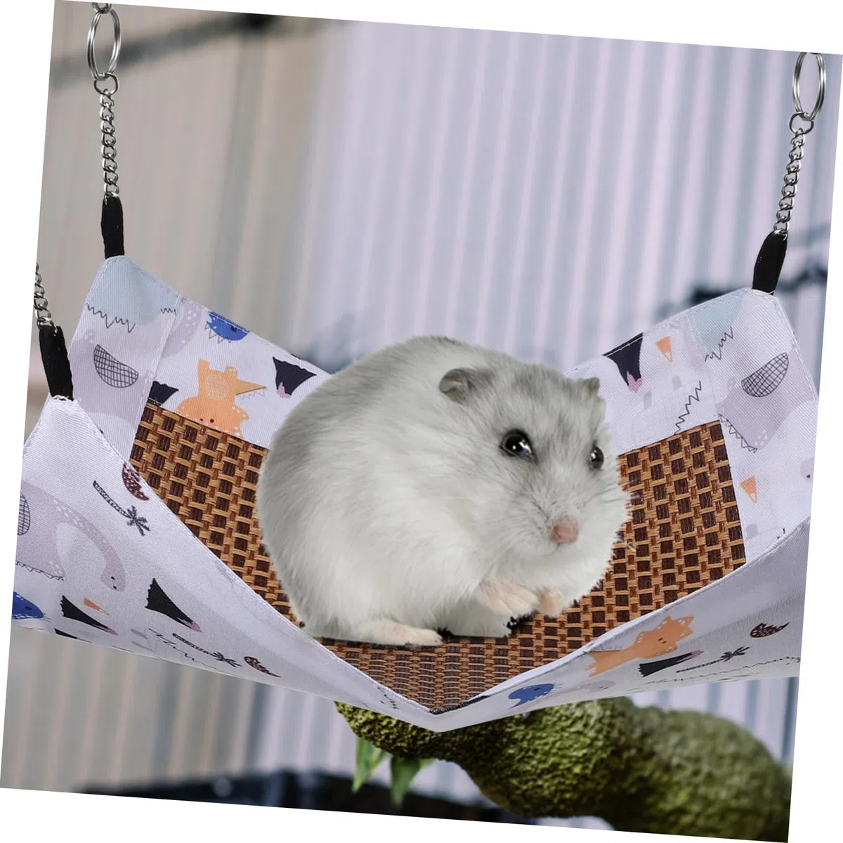 Toyvian Hängematte Für Kleintiere Mit Dinosaurier Motiv 34 x 33cm Atmungsaktives Hängebett Für Hamster Und Ratten Sommerliche Kühlung Für Haustierkäfig