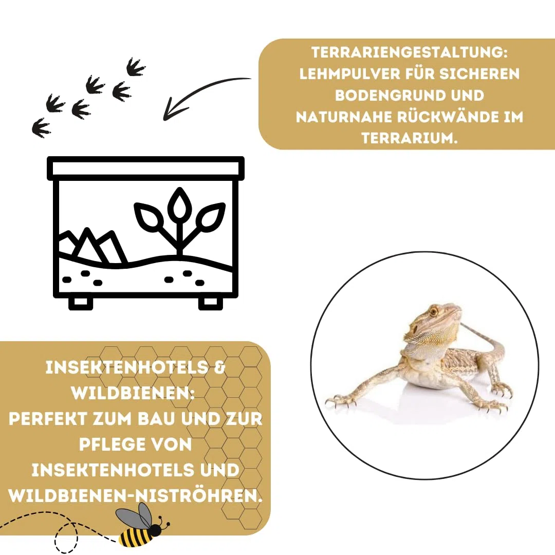 Doubleyou Geovlies & Baustoffe Lehmpulver | 5 Kg | Naturprodukt | Ideal für Terrariengestaltung und Insektenhotels | Perfekt zum Modellieren und Basteln | Terrariensand I Bodengrund I Samenbomben