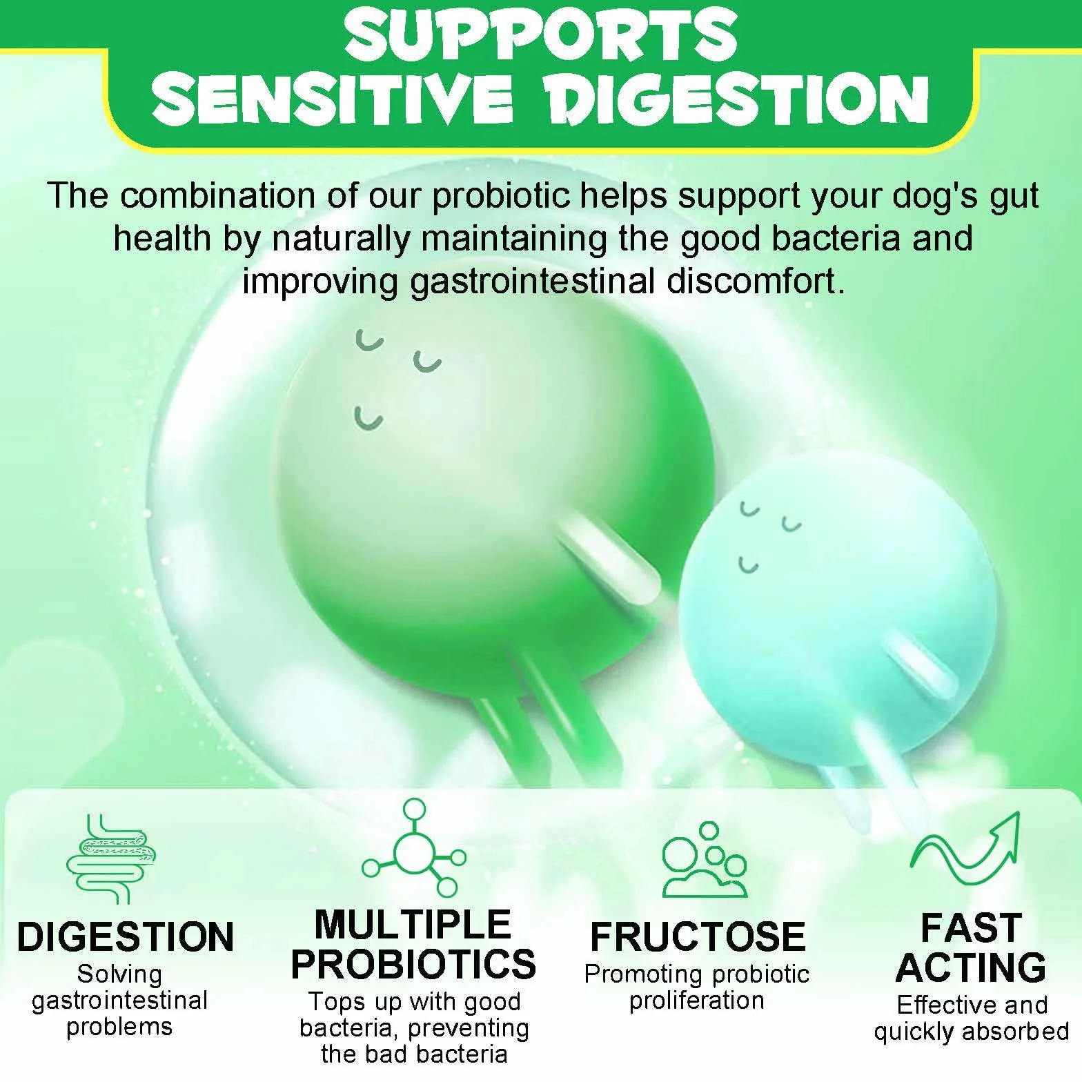 Probiotische Kautabletten für Hunde, Probiotika Hund Darmgesundheit, Hund Darmflora Aufbauen, Magen Darmflora Hunde│Allergien, Hefe Gleichgewicht│Immunsystem und die allgemeine Gesundheit unterstützt