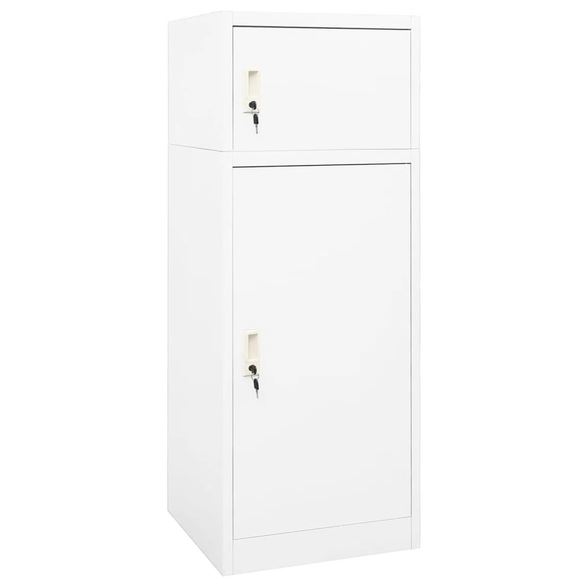 Sattelschrank Weiß 53x53x140 cm Stahl Sattelschrank 339599