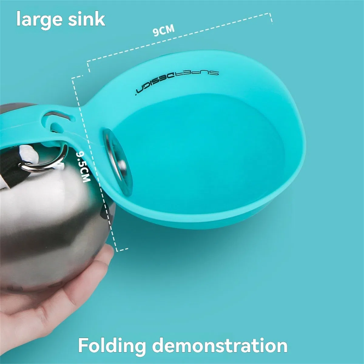 Tragbare Trinkflasche Hunde 285ml, 2 in 1 Haustier Wasserflasche, Hundetrinkflasche Edelstahl Faltbar, Auslaufsichere Edelstahl Wasserflasche Für Hunde, Für Spaziergänge, Wanderungen & Reisen (A)