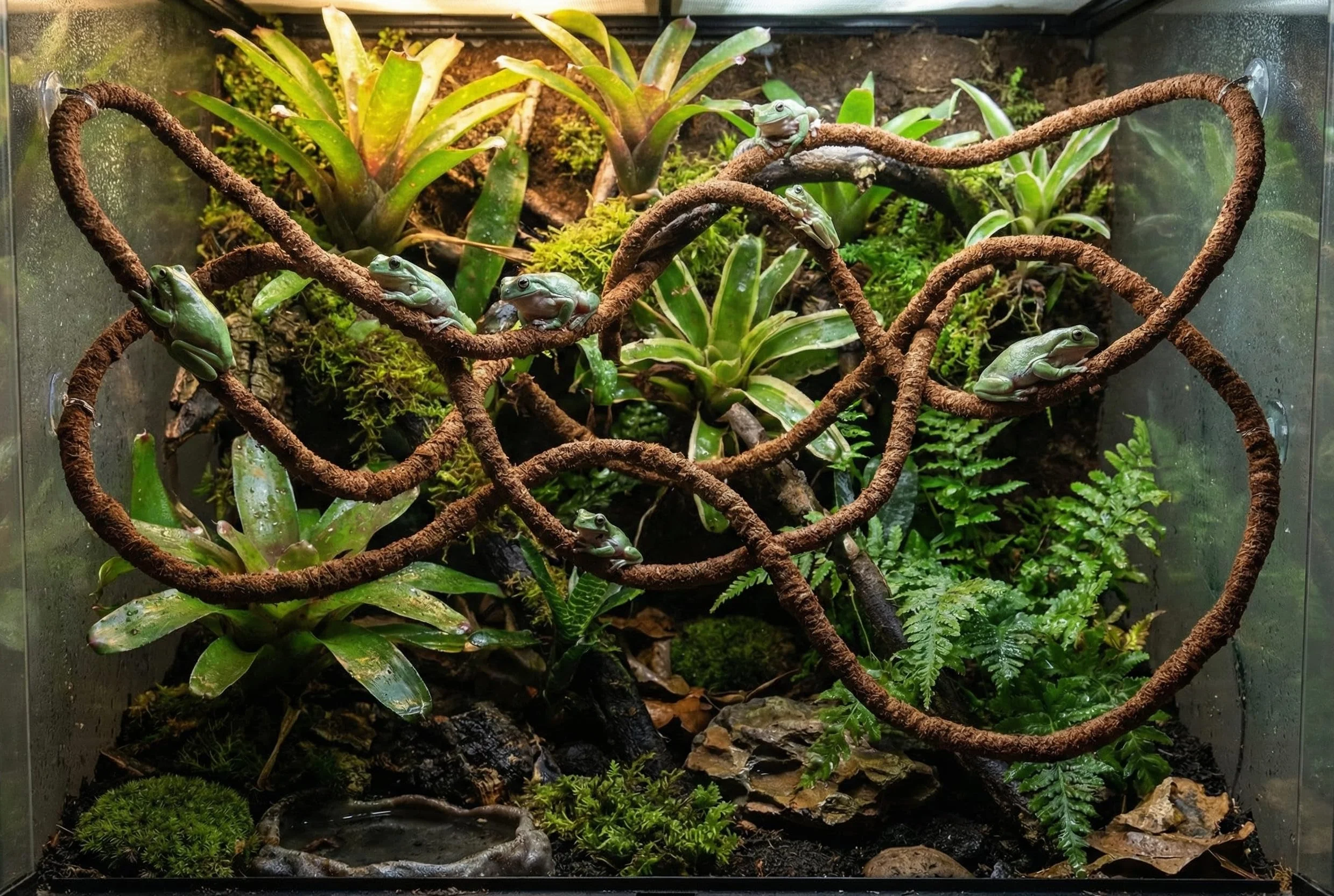 Natureholic Flexible Liane 200 cm mit Kokosfasern - Ideale Klettermöglichkeit für Reptilien