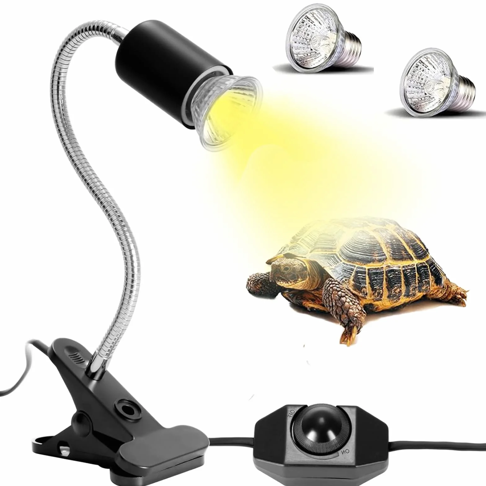 Schildkröten Wärmelampe, Reptilien Terrarium Lampe mit Clip UVA/UVB 25W und 50W Heizlamp Wärmespotlampe E27 Lampenfassung Reptilien Heizlampe für Eidechsen, Schildkröte, Eidechse, Schlangen