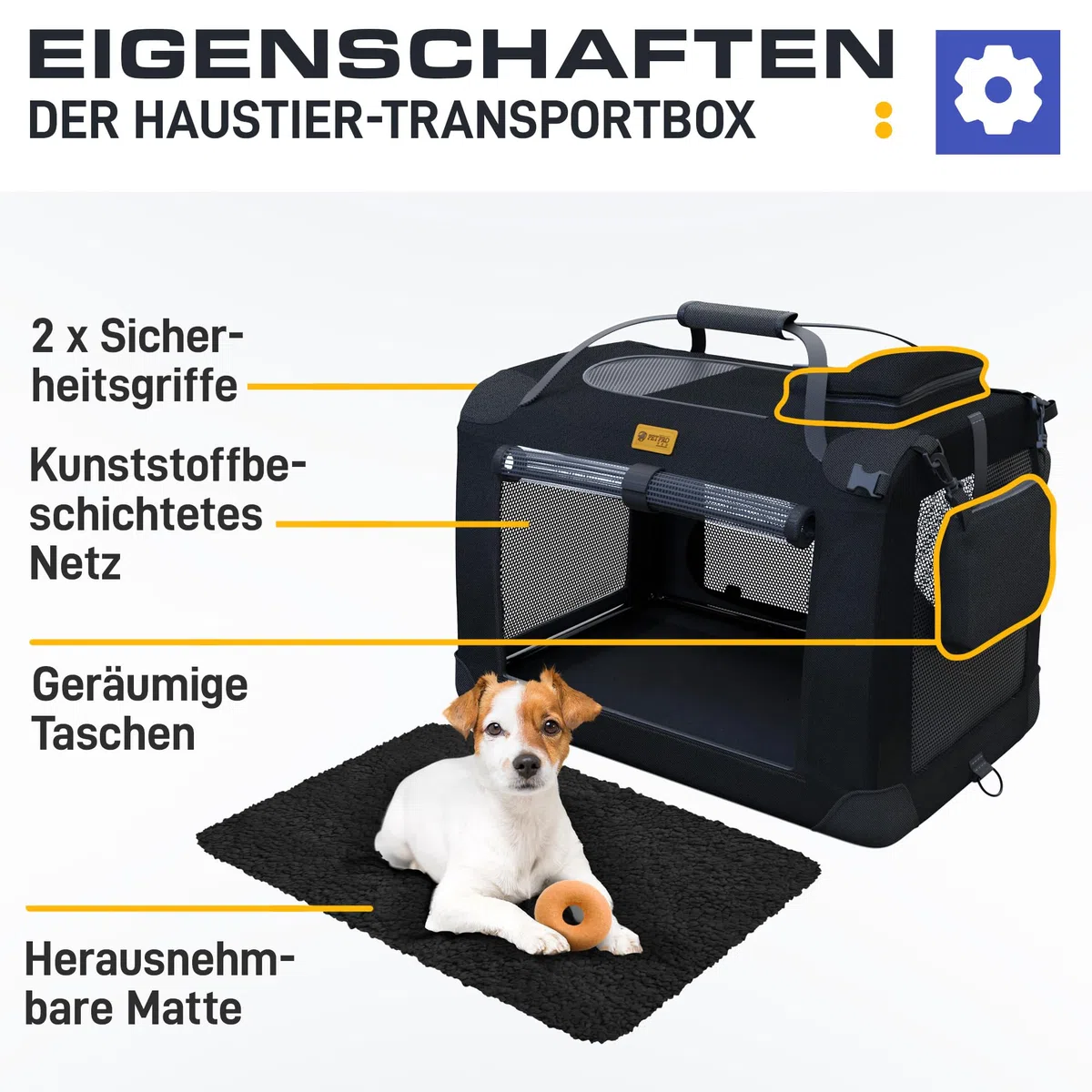 PetProved Hundebox Auto Faltbar Transportbox Hund Hundebox Große Hunde Hundetransportbox Auto Transportbox Hund Hunde Transportboxen Faltbare Hundebox Hundetransportbox Faltbar Hundeboxen