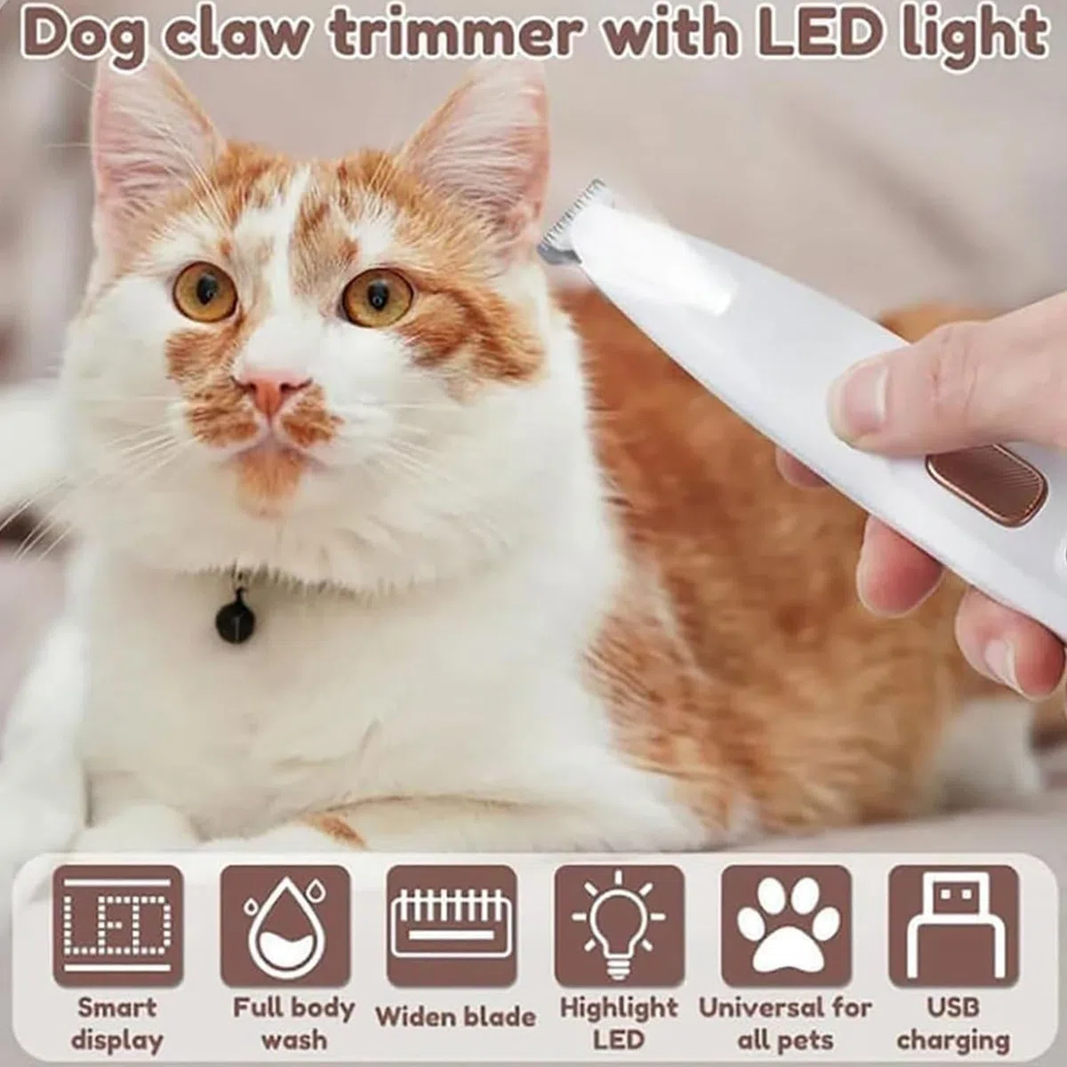 Paw Trim Pro, Pfotentrimmer Für Hunde, Schermaschine Hund, Leise Wasserdicht Hundepfoten Trimmer Für Pfoten, Augen, Ohren, Gesicht, Körp (A)